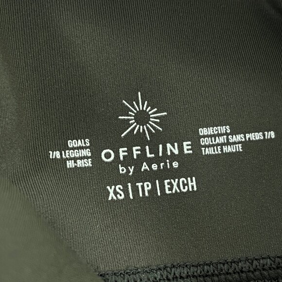 Aerie Offline XS Goals High Waisted Pocket Legging Olive Green Mesh Extra Small - Picture 4 of 16